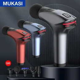 Helkroppsmassager Mukasi Icy Cold Compress Massage Gun Electric Percussion Pistol Massager för Body Neck Back Sport Deep Tissue Muscle Relaxation 230831