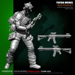 طائرة Modle Yufan Model 1 24 Soldier 75mm US Seals Ghost Face Resin yfww 1836 230830