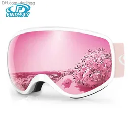 Ski Goggles Findway 3-10 세 어린이 스키 고글 조절 가능한 안티 포그 UV 보호 스키 고글 스키 스노우 보드 스포츠 Q230831