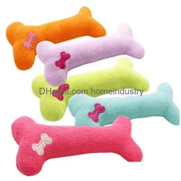 Cão brinquedos mastiga pelúcia filhote de cachorro som osso forma gato mastigar squeaky brinquedo travesseiro cor sólida cinco cores 4979 q2 gota entrega h dhm8t