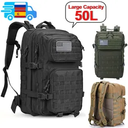 Backpacking Packs 50l Army Military Tactical Rackpack Mens Travel Stora kapacitet Rucks Ssacks Män Vattentät utomhussport Multifunktionella väskor 230830