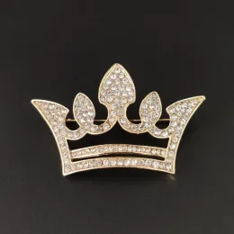 Men women Crown Brooches Gold Silver pearl Color Clear Rhinestone Pins Buckle Badge Jewelry Accessories Multi style mixed order