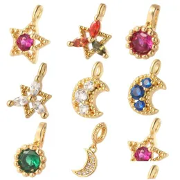 Charms Big Zircon Cz Moon Star For Jewelry Making Boho Diy Earring Necklace Bracelet Accessories Wholesale Lots Bluk Etsycharms Drop D Dh1Jz