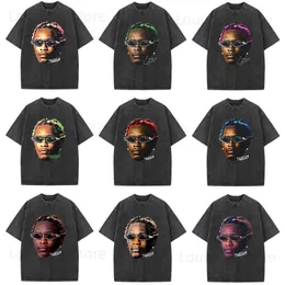 T-shirts hommes Rappeur Young Thug T-shirt graphique Hommes Femmes Mode Hip Hop Vintage T-shirts lavés Casual Coton Manches courtes T-shirt surdimensionné T230831