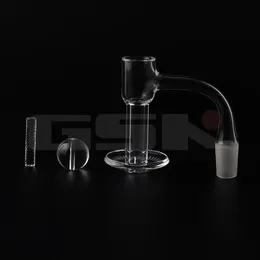 DHL!!! 20mm OD Solda completa Borda chanfrada Fumar Terp Slurper Quartz Banger Nails com tampa de vidro de pilar de quartzo inferior de folha para Dab Rigs e Water Bong