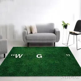 Fashion carpet designer living room wet grass rug bedroom beside letter printed sofa tea table floor mat kitchen non-slip carpet square room decor S02