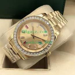 11 estilo relógio masculino platina 41mm gelo azul diamante moldura dial 228396 automático moda masculina relógios de luxo289o