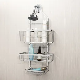 Bathroom Shelves Bathroom Shelves Without Drilling Hanging Shower Organizer Over Head Shower Caddy Bathroom Storage Rack with Hooks for Towel 230830