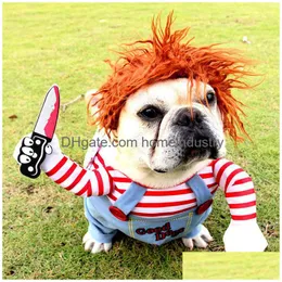Köpek Giyim Komik Giysileri İnovasyon Kostümleri Set Pet Cosplay Kostüm Setleri Bldog Pug 1543 D3 Damla Teslimat Ev Gar DHMG0