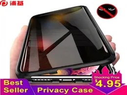 Магнитный корпус для конфиденциальности для iPhone XS XR X 6 7 8 Plus SE 11 Pro Max Magx Math Metal Metal Treamed Glass Cover 360 Protective1795798