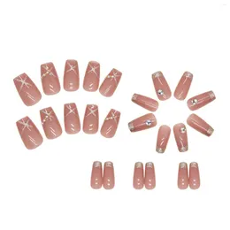 False Nails Flash-Powder Tips Pink Fake Not Hurting Hands Easy To Break For Hand Decoration Nail Art