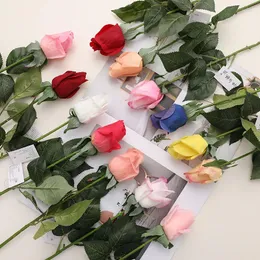 装飾的な花シミュレートされたバラ片手保湿小さな芽長いバレンタインデーの結婚式の装飾布の花
