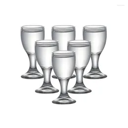 Set di bicchieri da vino da 6 pezzi da 0,3 once in vetro senza piombo, realizzati a macchina in stile cinese vecchio stile S per liquore, vodka, spirito, Dinks, 10 ml.