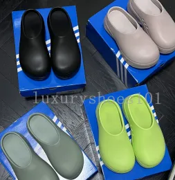 Designer plataforma slides trevo sandálias clássico camurça scuffs chinelos mulheres plataformas de verão homens verde rosa sandália em relevo sola antiderrapante