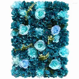 Fiori decorativi 40x60 cm Fiore di seta blu Parete Decorazione di nozze Pografia Pannelli artificiali Sfondo di decorazioni per feste di compleanno