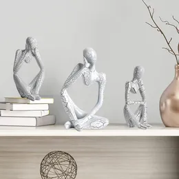 Dekorativa föremål Figurer Creative Cracked Thinker Sculpture Abstract Harts Statyes Ornament Home Office Desktop Modern Art Decoration Crafts Gifts 230830