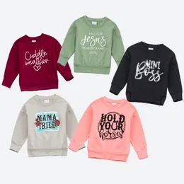 Hoodies Sweatshirts Exclusive Girlymax Fall Autumn Plaid Girl's långa ärmar Top Boutique Letter Print Shirts T Shirts Kids Clothing 230830