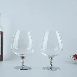 ワイングラスああトレンドブランデースニフターカップクリスタルパーソナライズされたウイスキーガラスステインススチールスタンドウェディングバーホームドリンクウェア