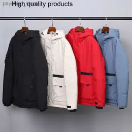 Homens para baixo Parkas jaqueta de inverno masculina marca de moda pato branco para baixo jaquetas homens com capuz quente outwear designer casaco preto parkas masculino q230831