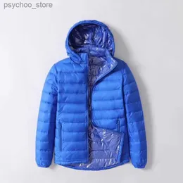 Parkas masculinas NewBang Chapéu destacável homem jaquetas ultra leves jaqueta masculina com penas com capuz leve parka à prova de vento casacos quentes Q230831