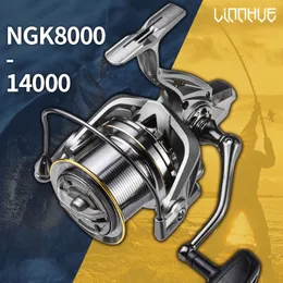 Flyfiske rulle2 Linnhue Big Fishing Reel 8000 9000 10000 12000 14000 Spinning Reel Drag 20 kg kraftfull rulle Saltvatten färskt vatten fiske PESCA 230830