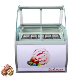 Hochwertige Eiscreme-Aufbewahrungsmaschine, 8 Fässer/10 Boxen, Eiscreme-Vitrine, Gefrierschrank, Eis am Stiel-Vitrine, 260 W