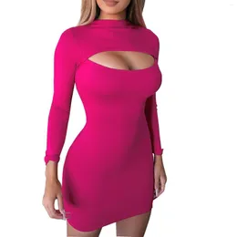 Casual Kleider Club Bodycon Kleidung Aushöhlen Sexy Korsett Mini Kleid 2023 Sinnliche Silid Farbe Slim Fit Für Frauen