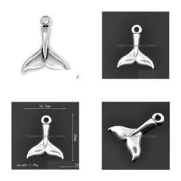 Charms New Fashion Easy To Diy 30Pcs Whale Tail Nautical Animal Charm Jewelry Making Fit For Necklace Or Bracelet Drop Delivery Findin Dhlrj
