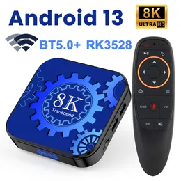 قم بتعيين TOP BOX Transpeed Android 13 TV Box WiFi5 Dual WiFi Support 8K Video BT5.0 RK3528 4K 3D Media Player Set Top Box 230831