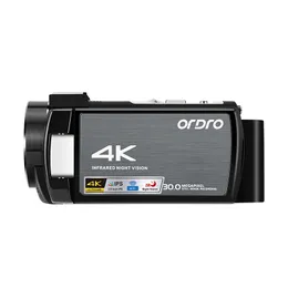 Camcorders Ordro AE8ビデオカメラ4KデジタルカムコーダープロフェッショナルWiFi赤外線ナイトビジョンカマラフィルムビデオYouTuber Videos vlog 230830