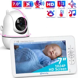 Baby Monitors 7" 720P HD Split Screen Video Monitor Pan Tilt 4X Zoom Camera 2 Way Audio Night Vision No WiFi 4000mAh Battery Lullaby VOX 230830