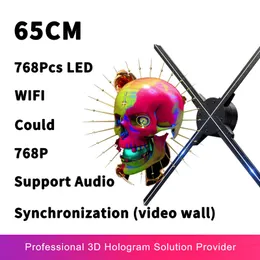 65 CM 768 Pz Led Wifi 3D Ologramma Proiettore Fan 3d proiettore led Display Player Pubblicità olografica Projecto