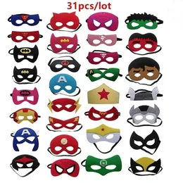 31 Stück Superhelden-Masken für Halloween, Weihnachten, Geburtstag, Kostüm, Cosplay, Maske, Kinder, Party, Geschenk, Y200103217G