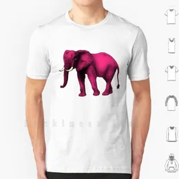 Homens Camisetas Elefante Rosa Camisa 6XL Algodão Cool Tee Animais Selvagem Safari África Índia Mamífero Vida Selvagem Elegante Moderno Top Presente