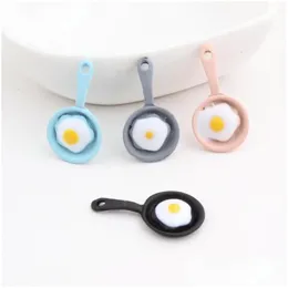 Charms Oil Drop 10Pcs/Lot Frying Pan For Egg Metal Enamel Folating Pendant Carousel Diy Bracelet Necklacecharms Delivery Jewelry Findi Dhphg