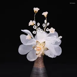 Fermagli per capelli Fiore bianco Filato Perni diadema Perle Copricapo Fermacapelli Er Gioielli da donna Accessori da sposa