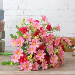 Dekorativa blommor trädgård planter artificiales para dekoracion hogar bröllop siden hem tillbehör rik krysantemum simulering daisy