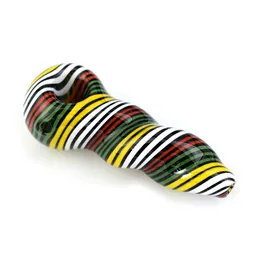 4.4-Inch Smoking Pipe with Swirl Pattern: High-Quality Borosilicate Glass, Deep Bowl