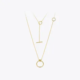 Pendant Necklaces Enfashion Classic Knot Pendants Stainless Steel Gold Color Choker Necklace For Women Long Chain Jewelry CollierPendant