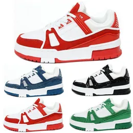 Designer de moda de luxo Virgil Casual Kid Shoes Calfskin Leather Ablohs Platform Sneaker White Green Red Blue Letter Oink Low Trainers Sneakers B1