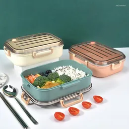 أدوات المائدة مجموعة إبداعية سعة كبيرة من البلاستيك مربع الغداء مربع مطعم بنتو أزياء صحية