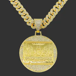 Laatste avondmaal hanger Big Jesus Iced Out Bling Zirkon Gold Color Charme ketting Fashion For Men Father's Day Gift Hip Hop Jewelry 220818