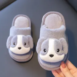 Slipper Baby Winter Slipers Girls Cartoon Dog Non-Slip Moft Bottom Toddler Shoes Children Warm Velvet Slipper Kids Home Slippers 230301