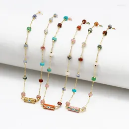 Colares pendentes desejam cartão de colorido colorido colar de contas de cobre para mulheres jóias boho jóias charme de cristal charme de cristal charme de charme de cristal