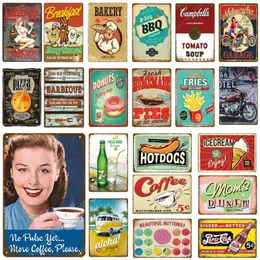 Homemade Pies Retro Plaque Breakfast Diner Metal Tin Signs Cafe Bar Pub Signboard Wall Decor Vintage Food Poster Plates 20x30cm Woo