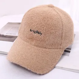 Ballkappen 2021 Marke Winddicht Kaschmir Baseball Caps Trendy Khaki Rosa Plus Samt Warme Winter Hüte Für Frauen Männer Gorras Para mujer Z0301