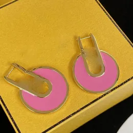 Birthday Gift Earrings Geometry Hollow Design Charm Women Pink Cute Dangle Eardrop