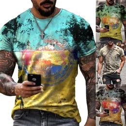 Мужские футболки T Europe и Соединенные Штаты 3D Cold Color Print