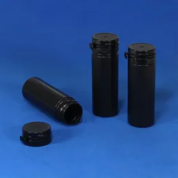 300pcs/Lot packing bottles 50ml Plastic PE Black Bottle with Tearing Cap for Capsule Powder Medicine Packaging