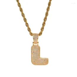 قلادات قلادة A-Z Alphabet Rhinestone Letter Necklace Rope Chain Men and Women Bract